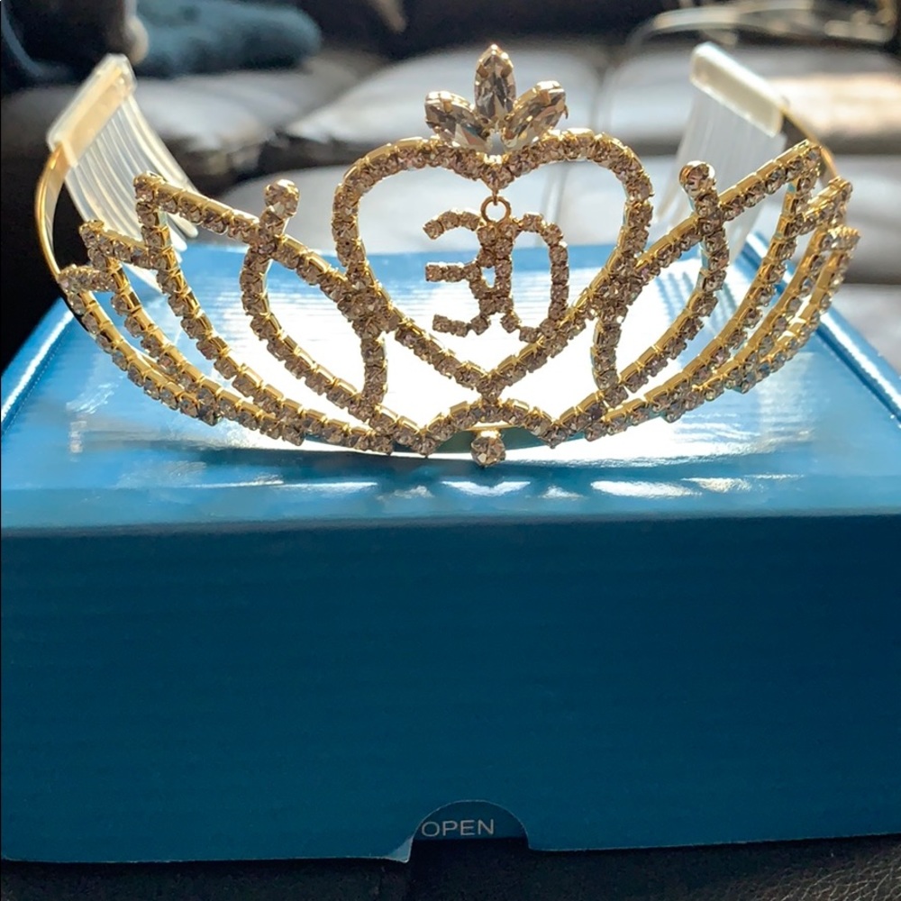 Rhinestone/Gold Tiara